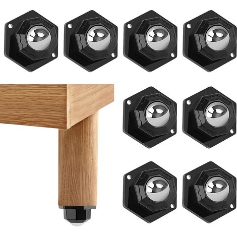 Set di 8 mini ruote per mobili pesanti, capacità 200 kg, girevoli a 360°, piccole ruote per mobili e merci (1/5)