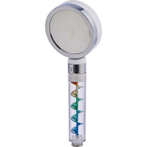 Tête de Douchette Filtration Multi Douche Main Libre Élimination Chlore Hydratant Peau Type Argenté (1/5)