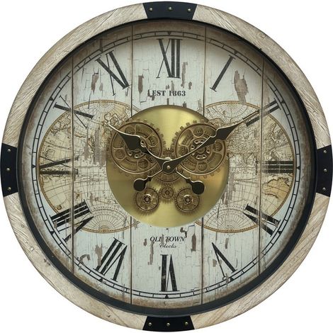64cm Wall Gear Clock for Living Room/Hallway/Dining Room - Metal - L8 x W64 x H64 cm