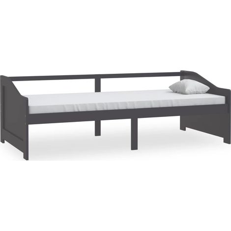 Maison Exclusive - Divano Letto a 3 Posti Grigio Legno Massello di Pino 90x200cm