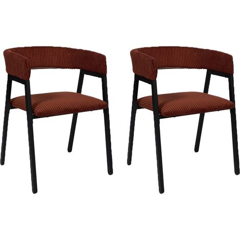 Lot de 2 Chaises Design Côtelé "Scott" 71cm Terracotta