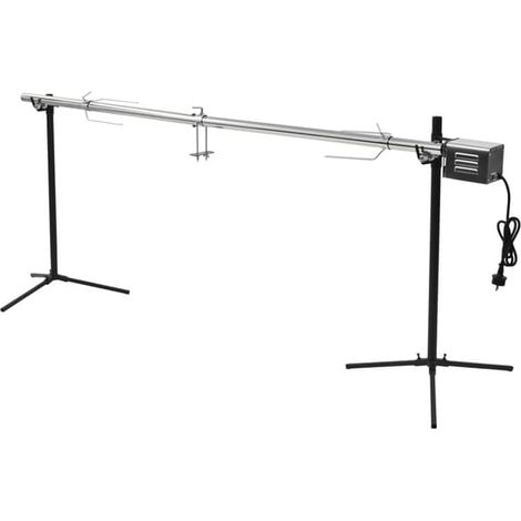 Gril automatique vidaXL avec moteur, acier inoxydable, 207 x 45 x 81 cm, argent (1/5)