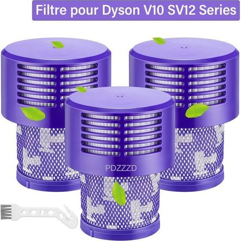 3 Pcs Filtre pour Dyson V10 SV12,Filtres pour Cyclone V10 SV12 Series Dyson Accessoire V10 Absolute/Animal/Total Clean Aspirateurs (1/4)