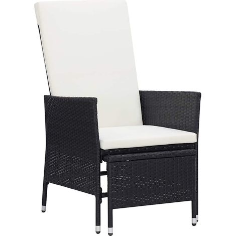 Maison Exclusive - Set Divani da Giardino 2 pz con Cuscini in Polyrattan Nero (1/5)