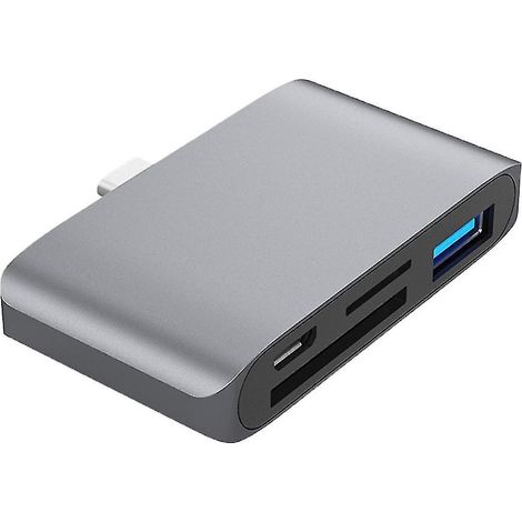 Hub lecteur de cartes multiples USB 3.1 compatible Windows, alimenté par USB Type-C 4 en 1 (1/4)