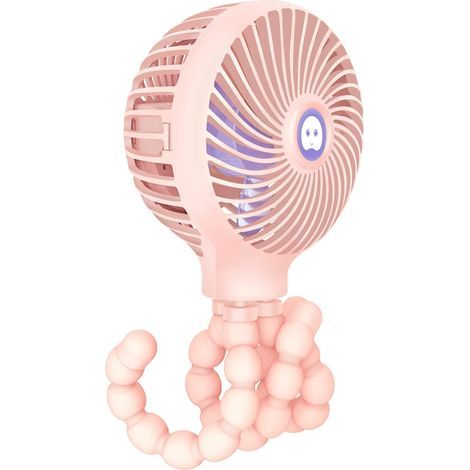 Mini ventilatore per passeggino con supporto a clip flessibile e ricaricabile: ideale per neonati, a casa e in viaggio. Funzione rinfrescante. (1/5)