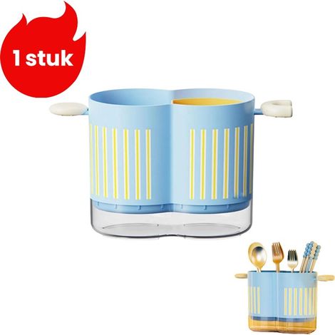 Lot de 1 étagère de cuisine multifonction porte fourchette support égouttoir pour ustensiles indispensable dans la maison bleu (1/5)