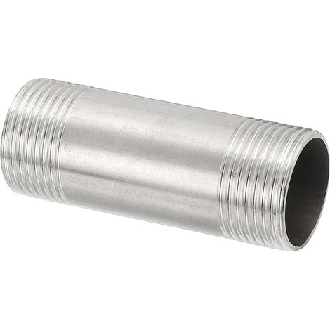 Raccord De Tuyau En Acier Inoxydable 304, 1 Pack 1" BSP Male x 1" BSP Male Filetage 3" Longueur Nipple Cast Pipe Pour Prolonger La Tuyauterie, Argent (1/5)