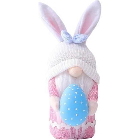 Adorables œufs de Pâques, lapins et gnomes suédois en peluche, parfaits pour décorer votre intérieur. (1/5)