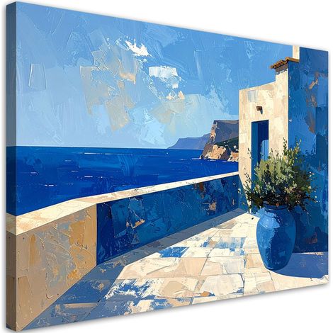 Tableau déco Bâtiments abstraits Bleu mer 90x60 (1/4)