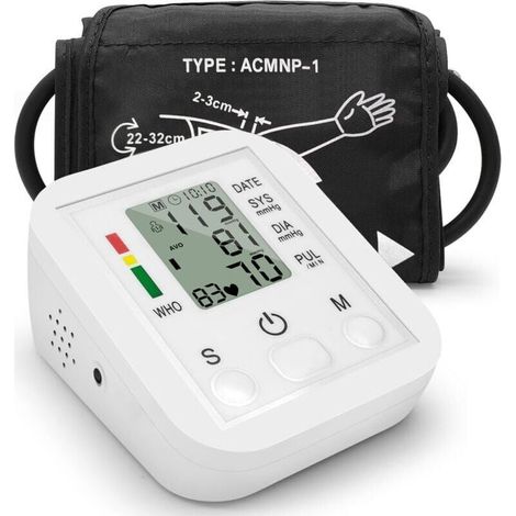 Tensiomètre électronique portable , type brassard domestique, tensiomètre avec écran LCD, mesure précise (1/3)