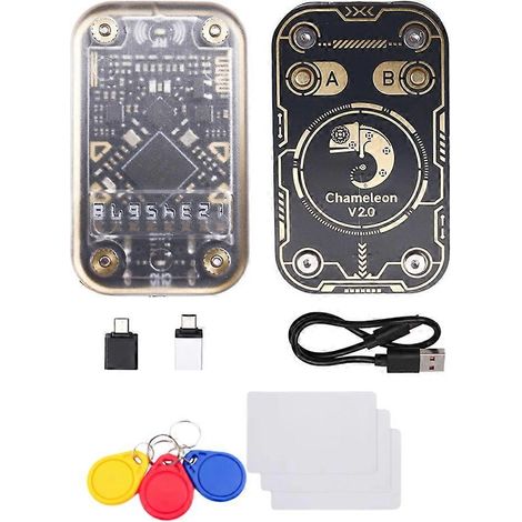 Simulateur de lecteur de puces RFID Chameleon V2.0 + 3 porte-clés UID/cartes CUID 125K 13,56M décodeur de cartes Copieur NFC Chameleon (1/5)