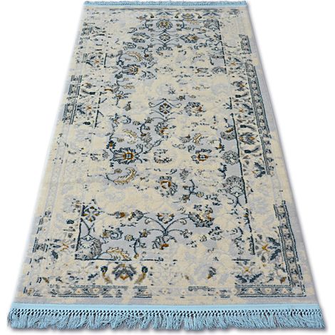 Tappeto ACRILICO MANYAS 196AA Avorio/Oro frange multicolour 80x150 cm