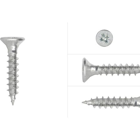 Spanplattenschrauben Verzinkt 4 x 25 mm Pozidrive Vollgewinde - (1/3)