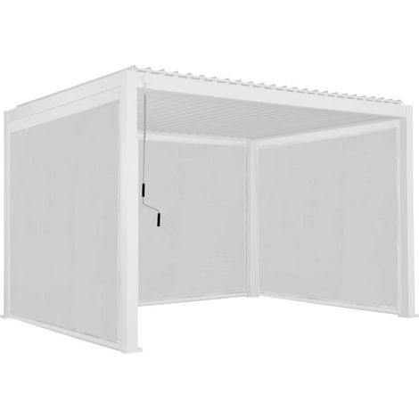 sweeek - Pergola mit Lamellendach Triomphe 3x4m + 2 Markisen 3m + 1 Markise 4m