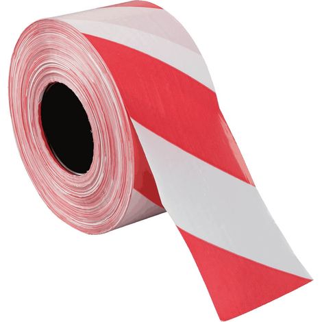 Ruban de balisage - 75 mm x 500 m Rouge/Blanc