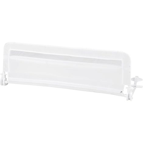 GOPLUS Barriere de Securite Enfant 120 cm, Barrière de Lit Bébé Rabattable avec Cadre en Métal, Housse Amovible & Lavable et Sangle de Sécurité, pour Lit Simple, Double, Queen, King (Blanc) (1/5)