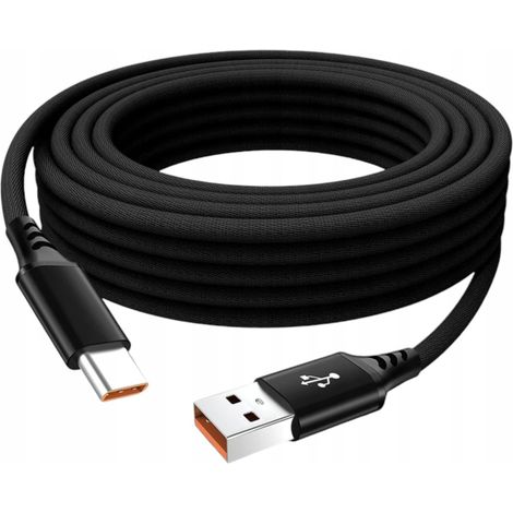 Cavo USB-A a USB-C nero da 5 metri e 6 A. (1/5)