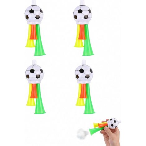 Vuvuzela 4 pièces, haut-parleur et trépied compact pour encourager le football en stade. Idéal comme fanfare pour les événements sportifs, les tournois de football et le basket-ball (1/5)
