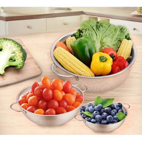 Passoire inox microporeuse - OKZ® - Maille microporeuse - Diamètre 25 cm - Acier inoxydable - Poignée longue (1/3)