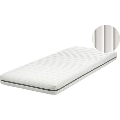 Materasso singolo 80 x 200 cm UE con imbottitura in schiuma e rivestimento sfoderabile in poliestere con cerniera, bianco Enchant (1/5)
