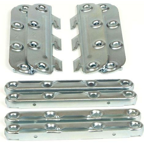 Kit de ferrures d'assemblage pour un lit fixation des côtés à la tête et au pied de lit en acier galvanisé 130mm 4 mâles et 4 femelles Meuble Chambre Support Connecteur Rail Réparation Sommier Latte C (1/3)