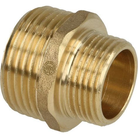 Nipple double réduit 1’’ x 3/4’’ hexagonal laiton nu