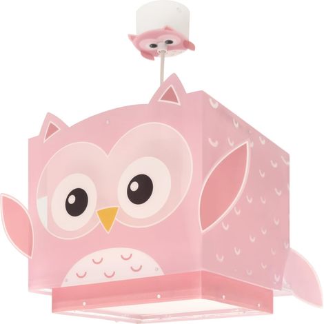 Lustre Chambre Lampe Suspension Enfant Little Pink Owl Hibou Rose (1/5)