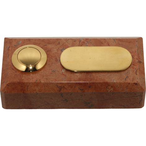 Sonnette Porto filaire marbre rouge bouton étiquette laiton