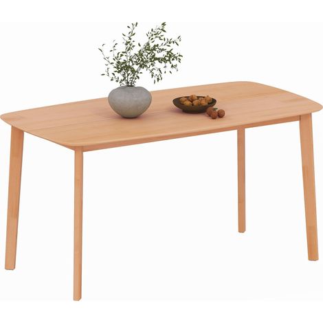 Table à manger rectangulaire pour 6 personnes table de cuisine 150 cm en bois massif 150 x 80 x 76 cm bois naturel (1/5)