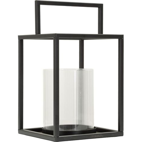 Lanterne en Métal "Simply Open" 31cm Noir (1/5)