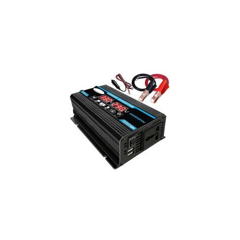 Convertisseur 12V 220V Pur Sinus 4000W Onduleur à Onde Sinusoïdale Pure Transformateur avec Télécommande & Double AC Prises de Courant pour RV Voiture de Camion (1/4)