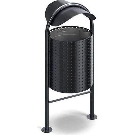 Poubelle extérieur avec toit BÉRYL 60l - Fixation: à visser