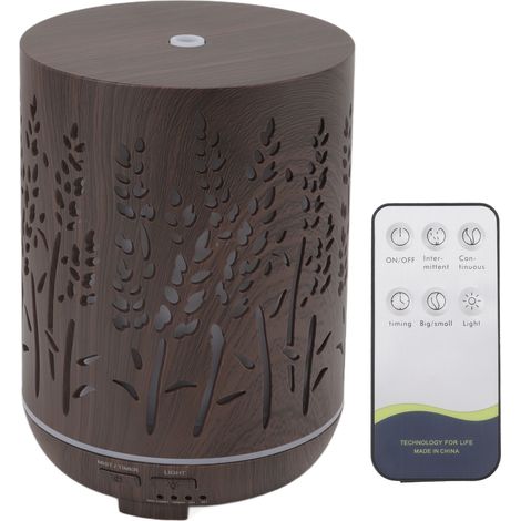 Humidificateur d'air imitation bois 300 ml avec veilleuse intégrée, idéal pour la chambre, le salon et le bureau. Prise UE 100-240 V. (1/5)