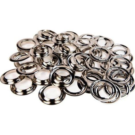 Œillets - Cuivre Nickelé - Diamètre Intérieur 18 mm - Pour Bâches Et Couvertures Extérieures - 50 Pièces (1/4)