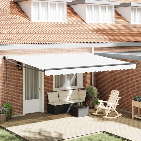 Auvent-Store banne Blanc 450 x 300 x 165 cm Polyester et métal (1/5)