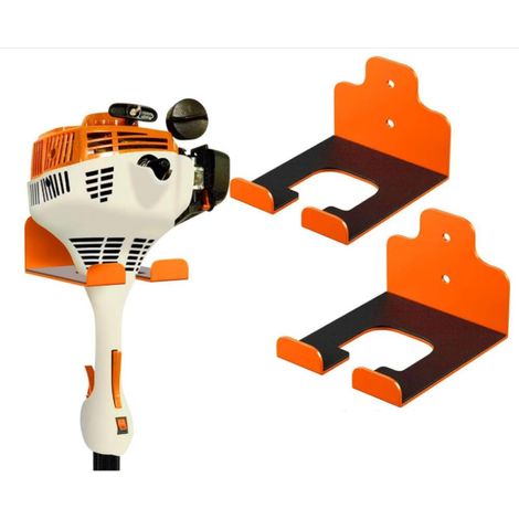 Lot de 2 supports muraux pour organiseur de garage : support pour débroussailleuses et outils de jardinage électriques, support mural pour débroussailleuses, taille-haies, outils de jardinage (1/5)