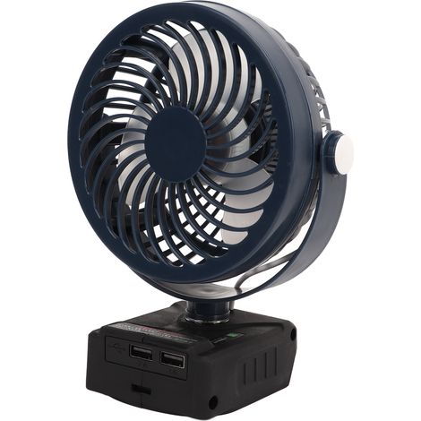 Ventilateur sans fil 5 pouces, rechargeable, de bureau, petit ventilateur électrique à piles avec 2 ports de chargement USB, bleu foncé (1/5)