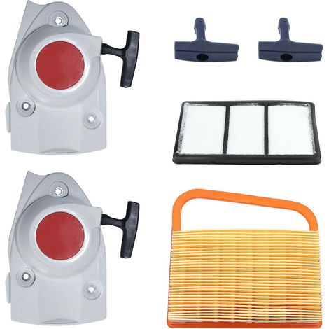2 Stück Seilzugstarter für STIHL TS410 TS420, Starthilfe mit Griff und Kraftstofffilter, Ersatzteile 4238 190 0302