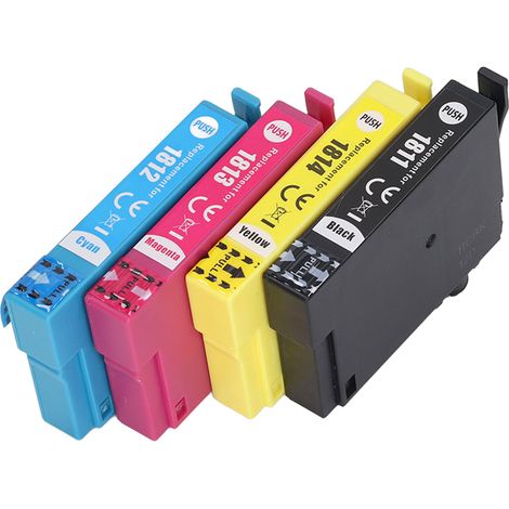 Lot de 4 cartouches d'encre compatibles (noir, magenta, jaune) pour imprimante jet d'encre XP 30, 102, 202, 205, 302, 305, 402 et 405 (1/5)