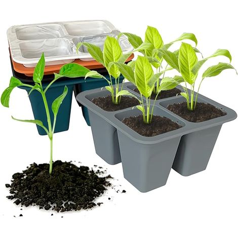 Mini Serre pour Plantes, Lot de 5 Bac à Semis en Silicone Réutilisable 20 Cellules Serre Plateaux de Culture pour Plante Graines Serre Germination (1/5)