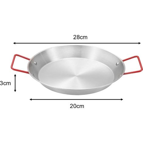 Paella Bowl - Stainless Steel - 18 20 22 24 26 28 Cm - For Cooking Serving And Presentation - 1 Piece (1/5)