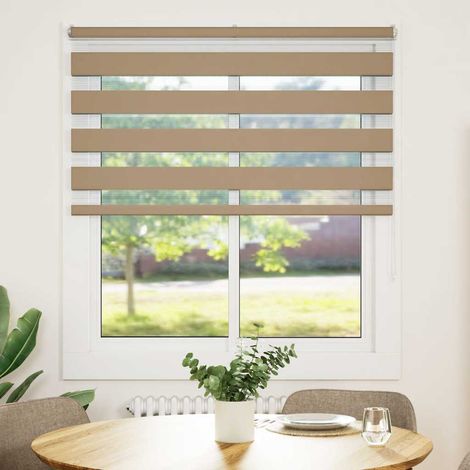 Maison Exclusive - Store zèbre marron sable largeur du tissu 115,9 cm polyester