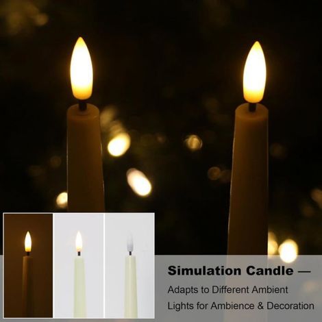 Lot de 6 Bougies LED, Télécommande, Minuterie 2-4-6-8h, Luminosité réglable, Intérieur (1/5)