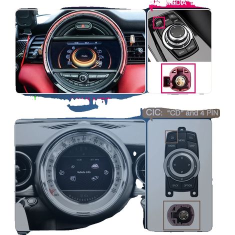 Módulo de actualización CarPlay y Android Auto, compatible con BMW MINI Cooper, conectividad inalámbrica, integración OEM, para MINI NBT (1/2)
