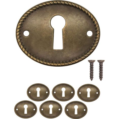 Lot de 6 rosaces de serrure ovales design en laiton 37 x 29 mm (1/5)