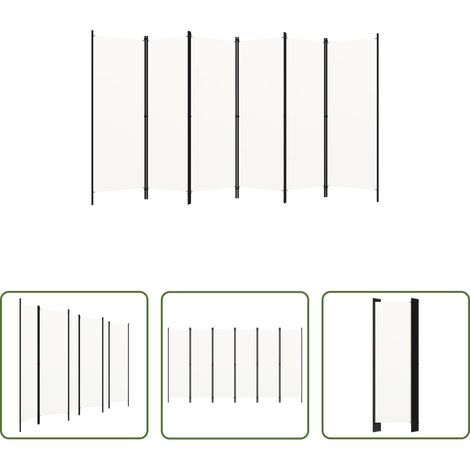 Raumteiler Weiß -  6-tlg. Raumteiler Weiß 300x180 cm (1/5)