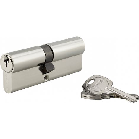 Cilindro europeo STD UNIKEY a doppia entrata 40 x 45 mm nichelato, chiave uguale, 3 chiavi – THIRARD