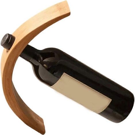 Porte-bouteilles Bamboo Balance, présentoir décoratif et créatif pour une bouteille de vin (1/5)