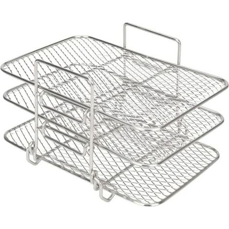 Support empilable à 3couches en acier inoxydable 304 pour friteuse Ninja Dual Air Fryer–Compatible avec modèles DZ201 DZ401 AF300UK (1/4)